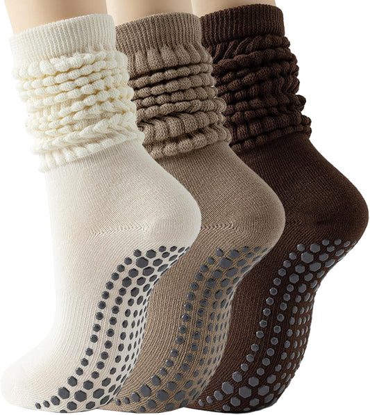 Non Grip Slip Pilates Socks, 3 Pack